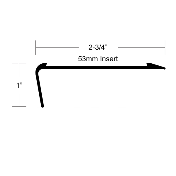 LVT 618 - 8MM LVT STAIR NOSING WITH EXTENDED LIP Diagram