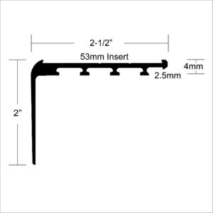 LVT 618 - 8MM LVT STAIR NOSING WITH EXTENDED LIP Diagram