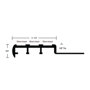 LVT 618 - 8MM LVT STAIR NOSING WITH EXTENDED LIP Diagram