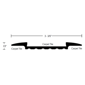 LVT 618 - 8MM LVT STAIR NOSING WITH EXTENDED LIP Diagram