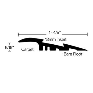 LVT 618 - 8MM LVT STAIR NOSING WITH EXTENDED LIP Diagram