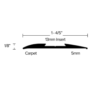 LVT 618 - 8MM LVT STAIR NOSING WITH EXTENDED LIP Diagram