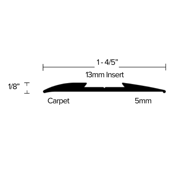 LVT 618 - 8MM LVT STAIR NOSING WITH EXTENDED LIP Diagram